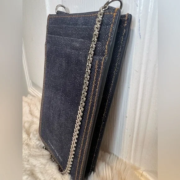 ALEXANDER MCQUEEN DENIM PHONE CASE ON CHAIN - Picture 2 of 12